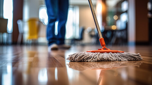 Mopping floors professional clean